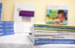 A stack of Landmark School Books and Publications