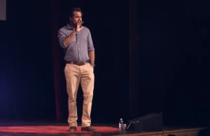 Dean Bragonier on stage during his Ted Talk