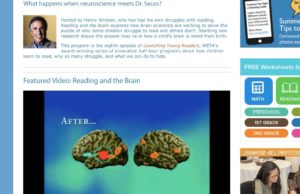 Screen shot of Reading and the Brain