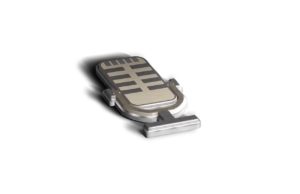 An image of a microphone on a white background